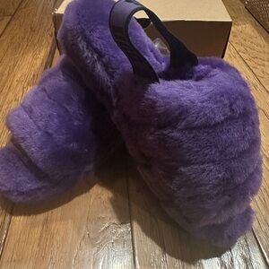 UGG Purple Fluffy Slippers